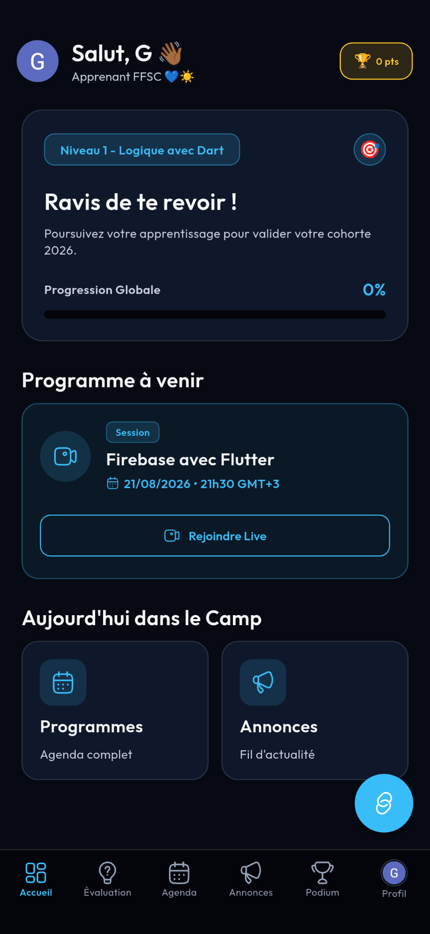 Dashboard Apprenant